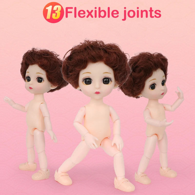 New 16 cm BJD Mini FASHION Toy DOLL With Clothes MINIATUR