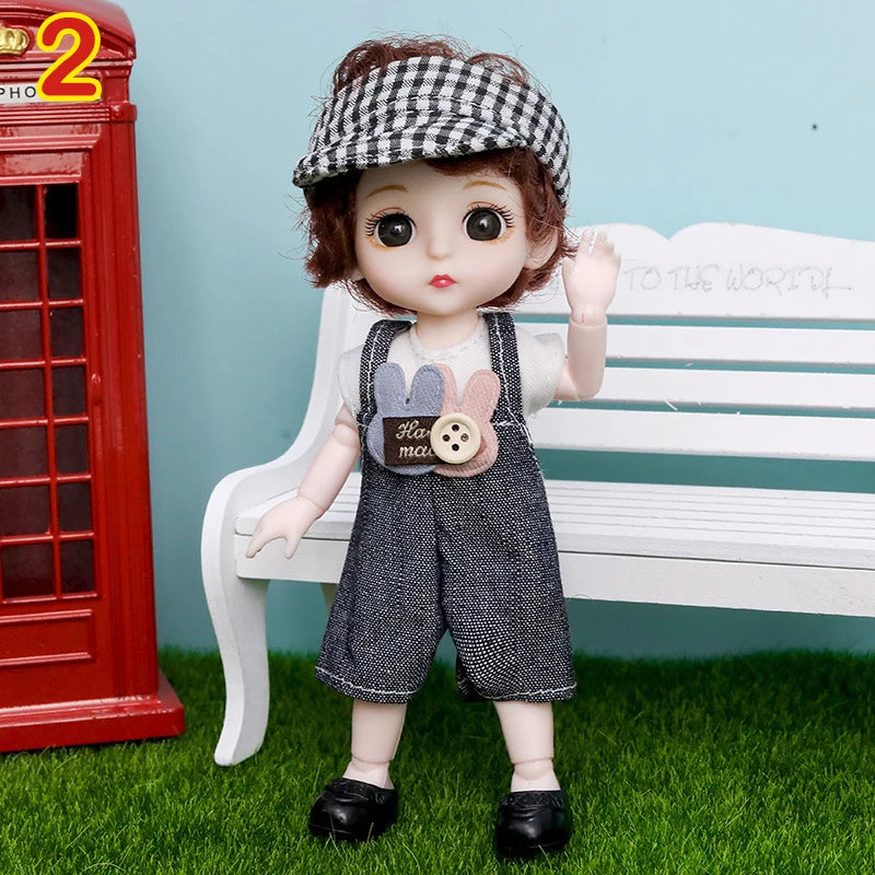 New 16 cm BJD Mini FASHION Toy DOLL With Clothes MINIATUR