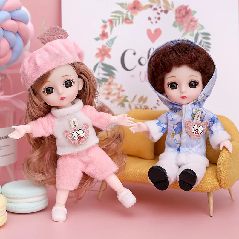 New 16 cm BJD Mini FASHION Toy DOLL With Clothes MINIATUR
