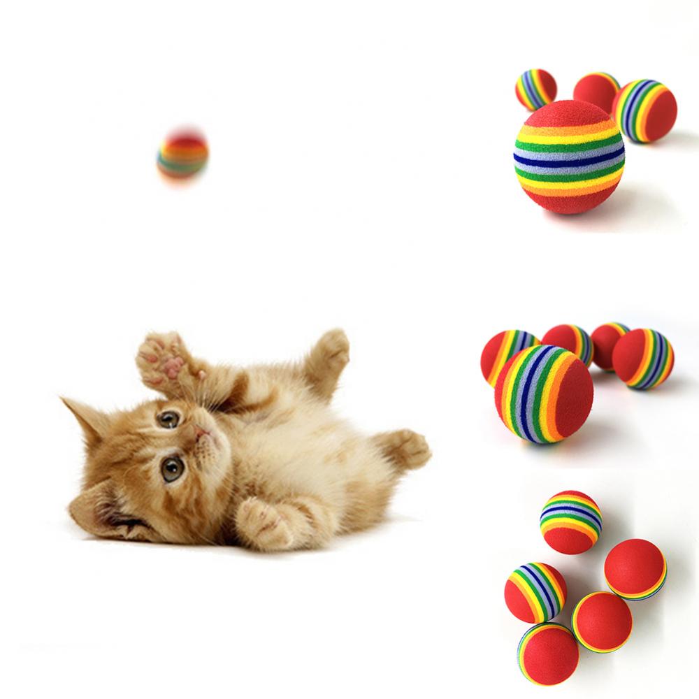Colorful Pet Rainbow Foam Fetch Balls Training Interactive Dog Funny Toy