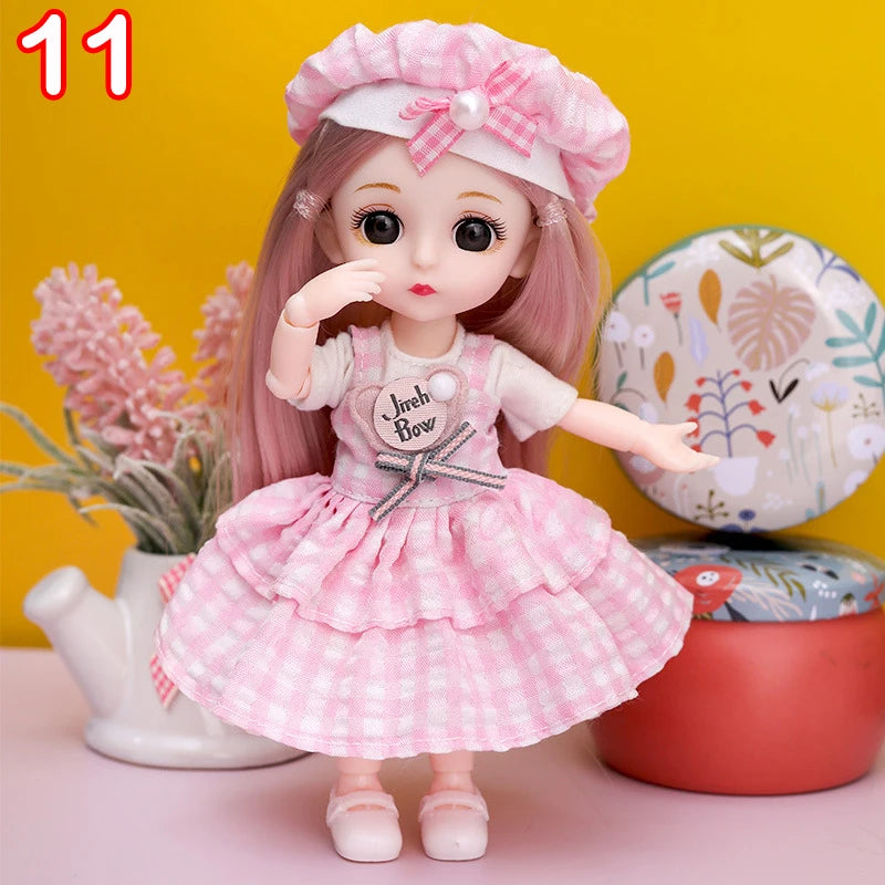 New 16 cm BJD Mini FASHION Toy DOLL With Clothes MINIATUR