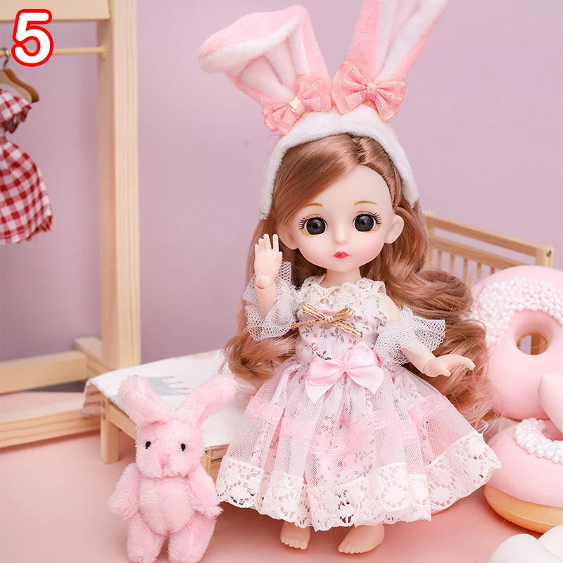 New 16 cm BJD Mini FASHION Toy DOLL With Clothes MINIATUR