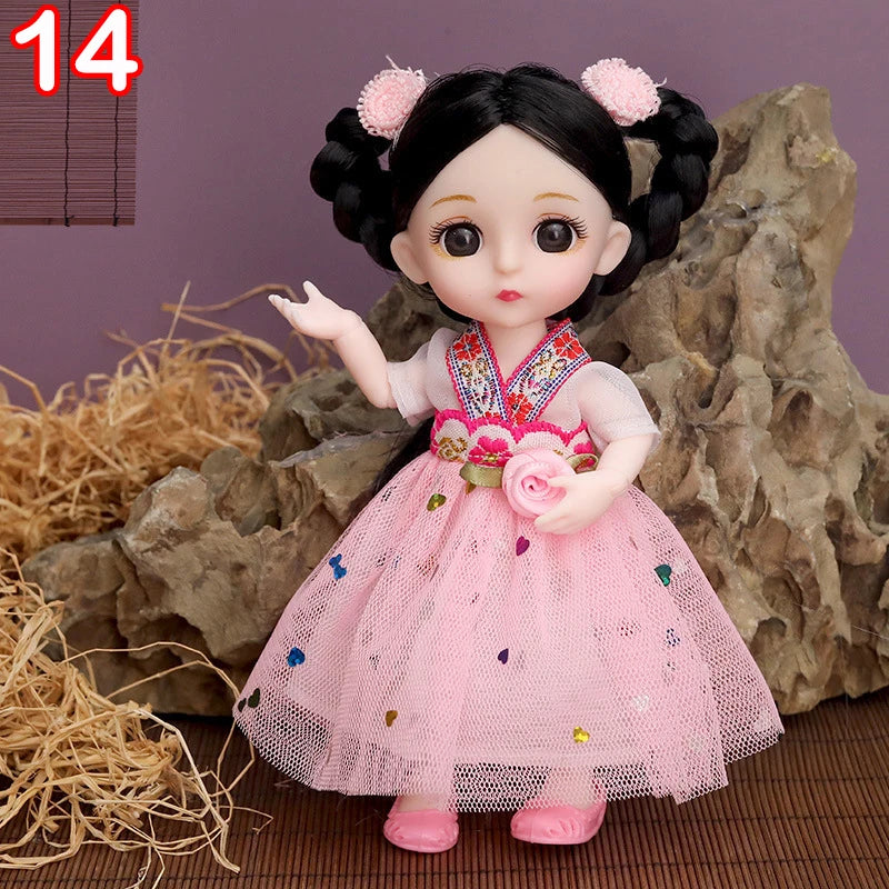 New 16 cm BJD Mini FASHION Toy DOLL With Clothes MINIATUR