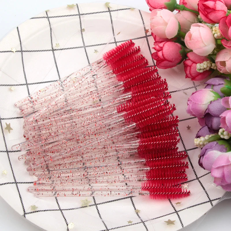 5/50pcs Crystal Eyelashes Brush Makeup Extension Eyebrow Brushes Eye Lashes