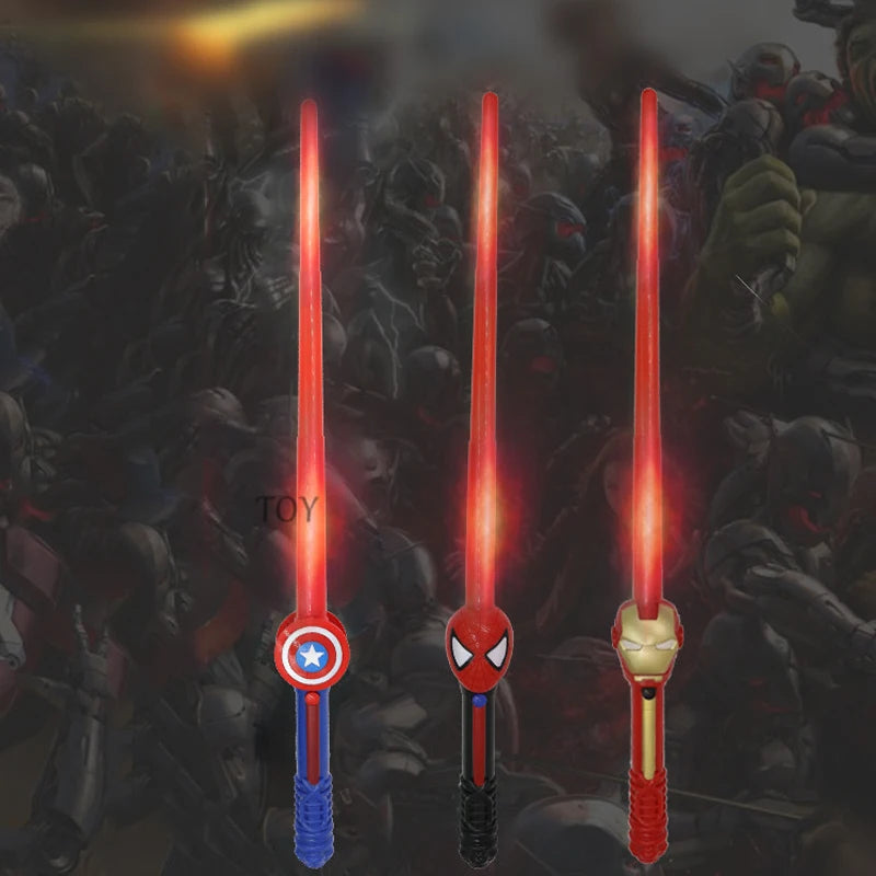 LED Light Sound Superhero Sword Figurines Hulk Black Panther Thanos Captain America Lightsaber Cosplay