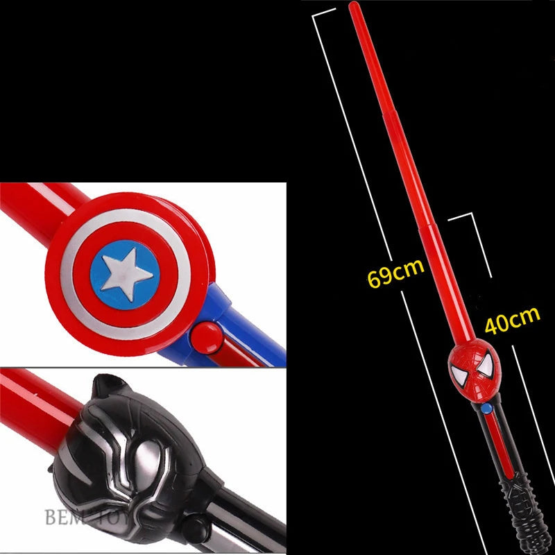 LED Light Sound Superhero Sword Figurines Hulk Black Panther Thanos Captain America Lightsaber Cosplay