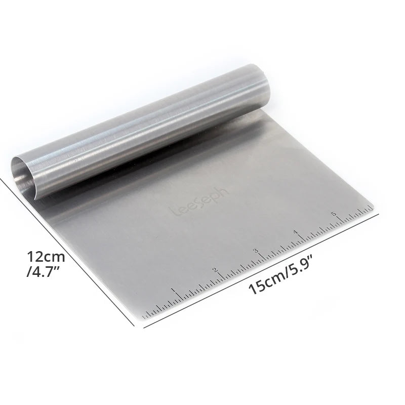 Multi-purpose Stainless Steel Scraper & Chopper, Dough Scraper, Pizza Dough Cutter