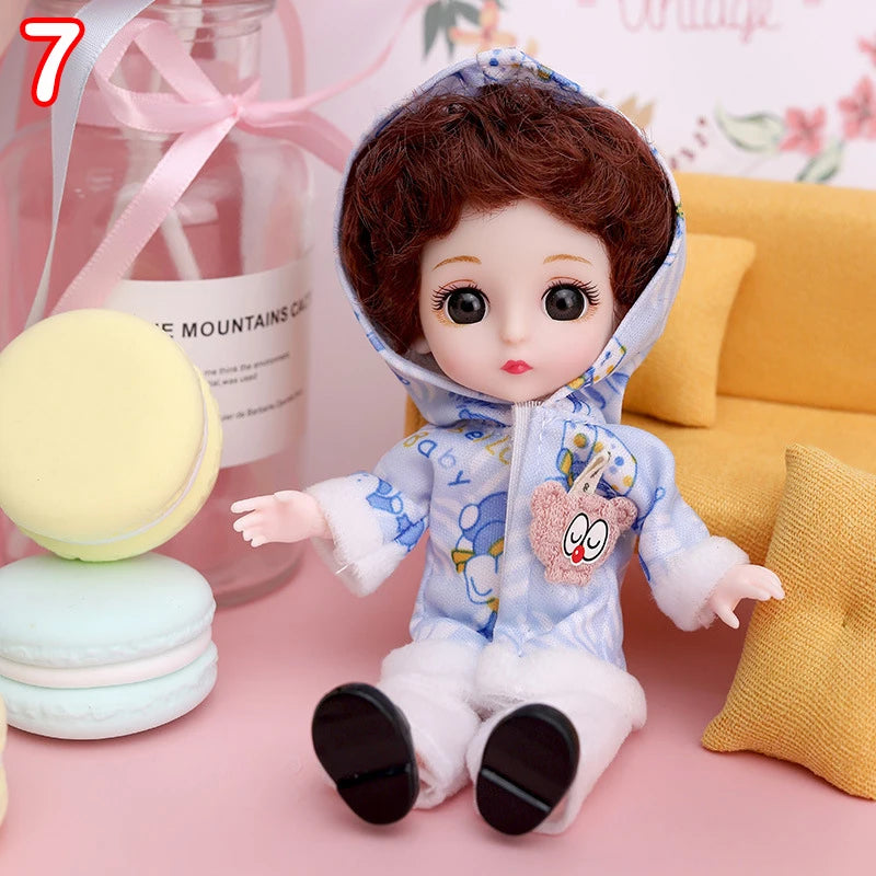 New 16 cm BJD Mini FASHION Toy DOLL With Clothes MINIATUR