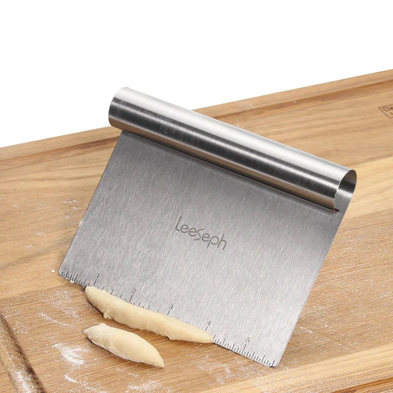 Multi-purpose Stainless Steel Scraper & Chopper, Dough Scraper, Pizza Dough Cutter
