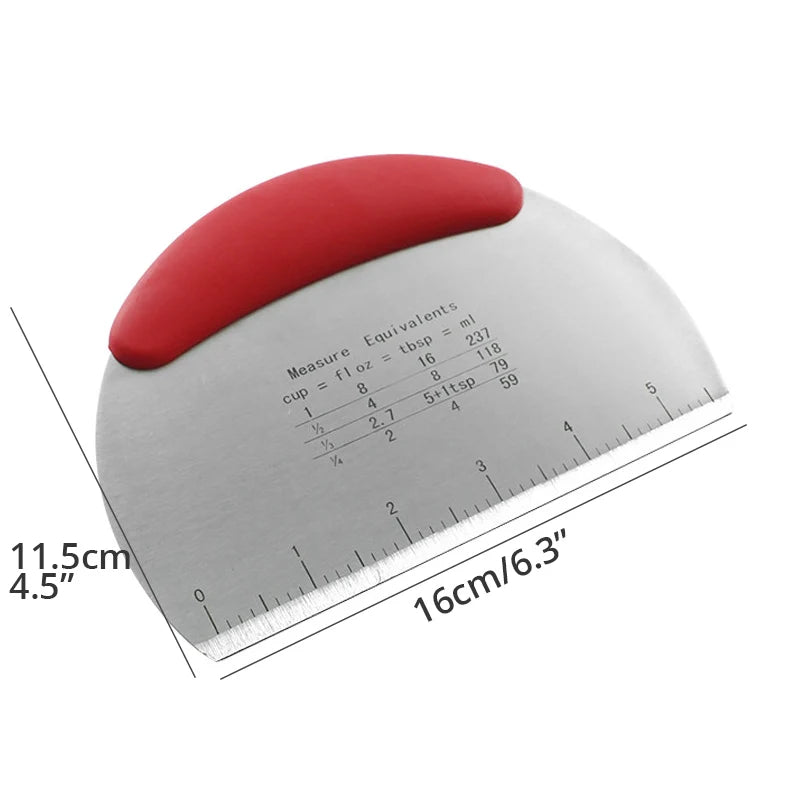 Multi-purpose Stainless Steel Scraper & Chopper, Dough Scraper, Pizza Dough Cutter