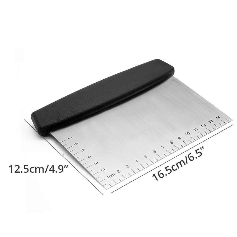 Multi-purpose Stainless Steel Scraper & Chopper, Dough Scraper, Pizza Dough Cutter
