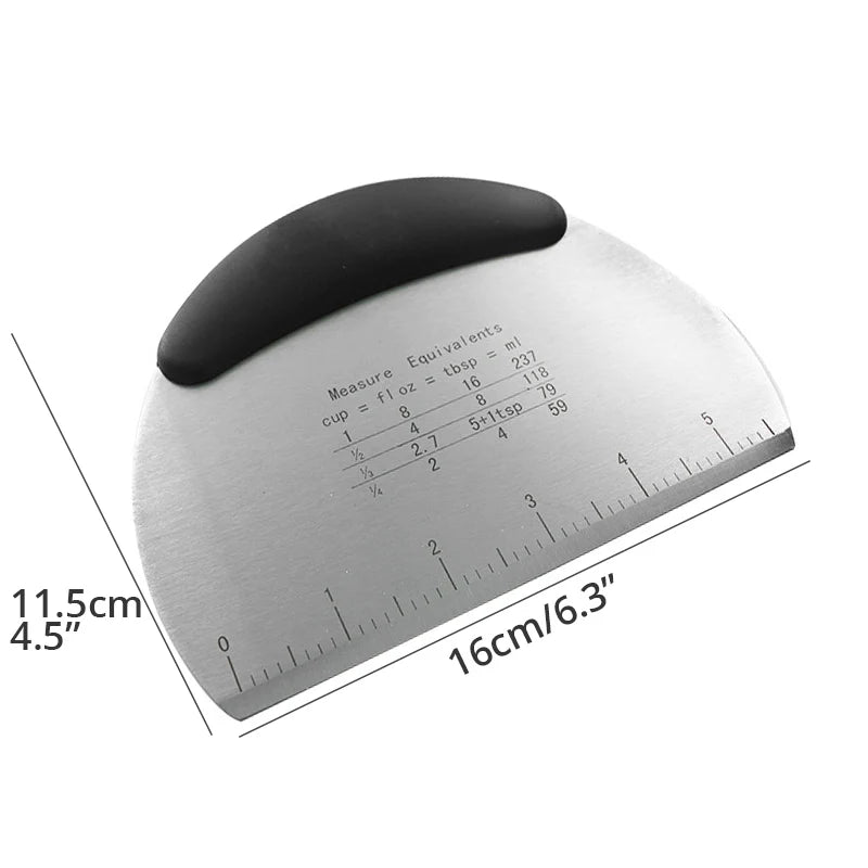 Multi-purpose Stainless Steel Scraper & Chopper, Dough Scraper, Pizza Dough Cutter