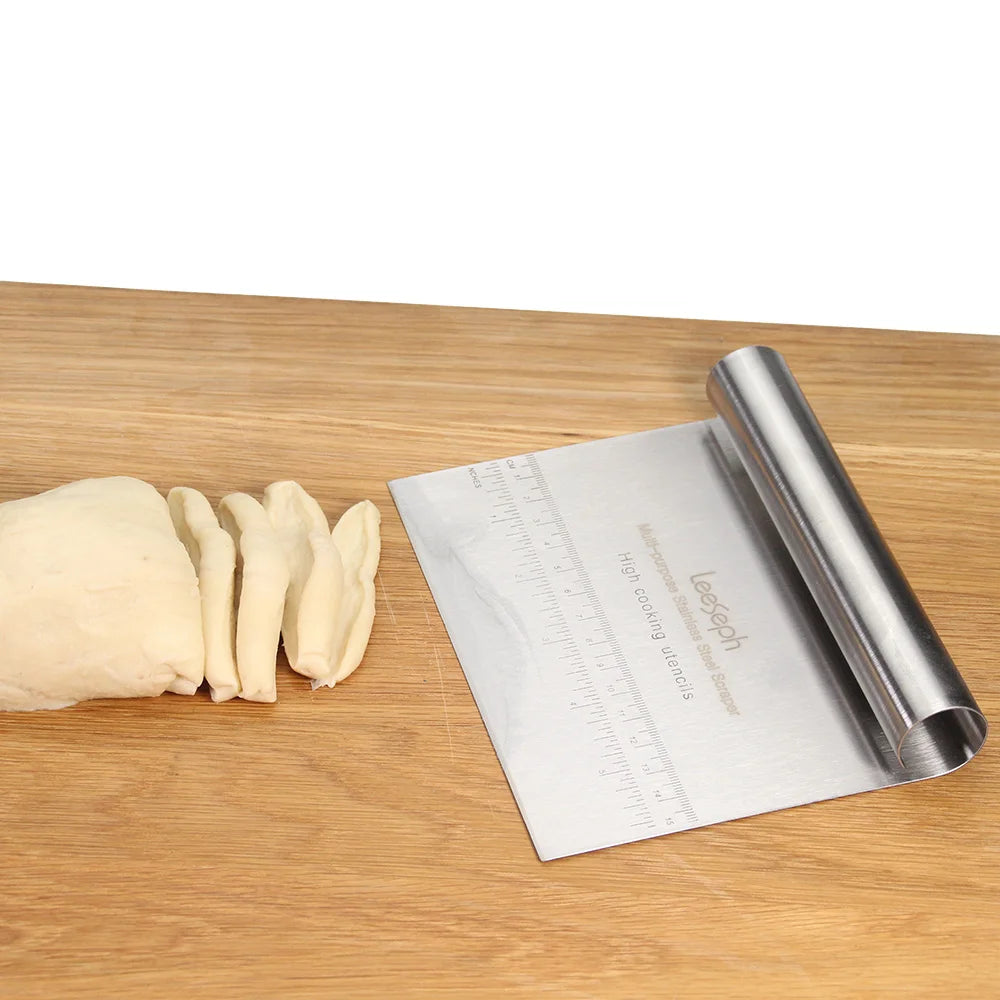 Multi-purpose Stainless Steel Scraper & Chopper, Dough Scraper, Pizza Dough Cutter
