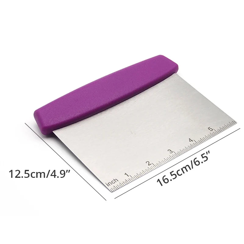 Multi-purpose Stainless Steel Scraper & Chopper, Dough Scraper, Pizza Dough Cutter