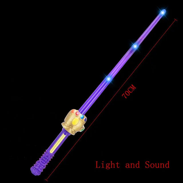 LED Light Sound Superhero Sword Figurines Hulk Black Panther Thanos Captain America Lightsaber Cosplay