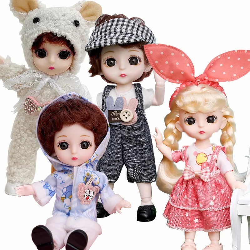 New 16 cm BJD Mini FASHION Toy DOLL With Clothes MINIATUR