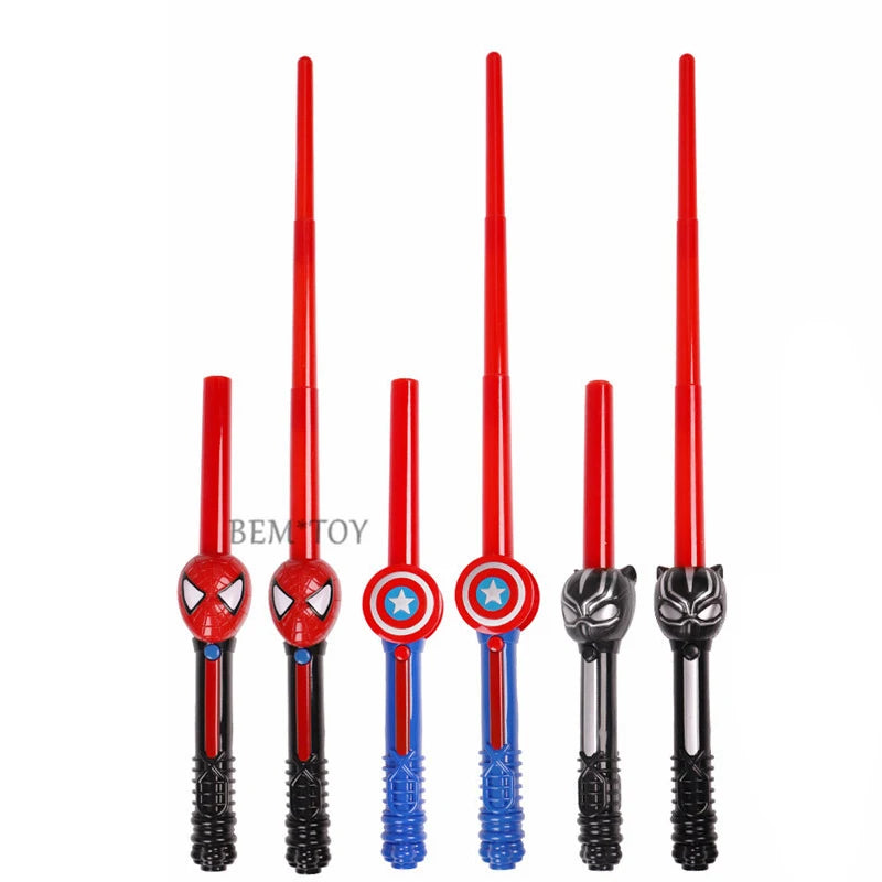 LED Light Sound Superhero Sword Figurines Hulk Black Panther Thanos Captain America Lightsaber Cosplay