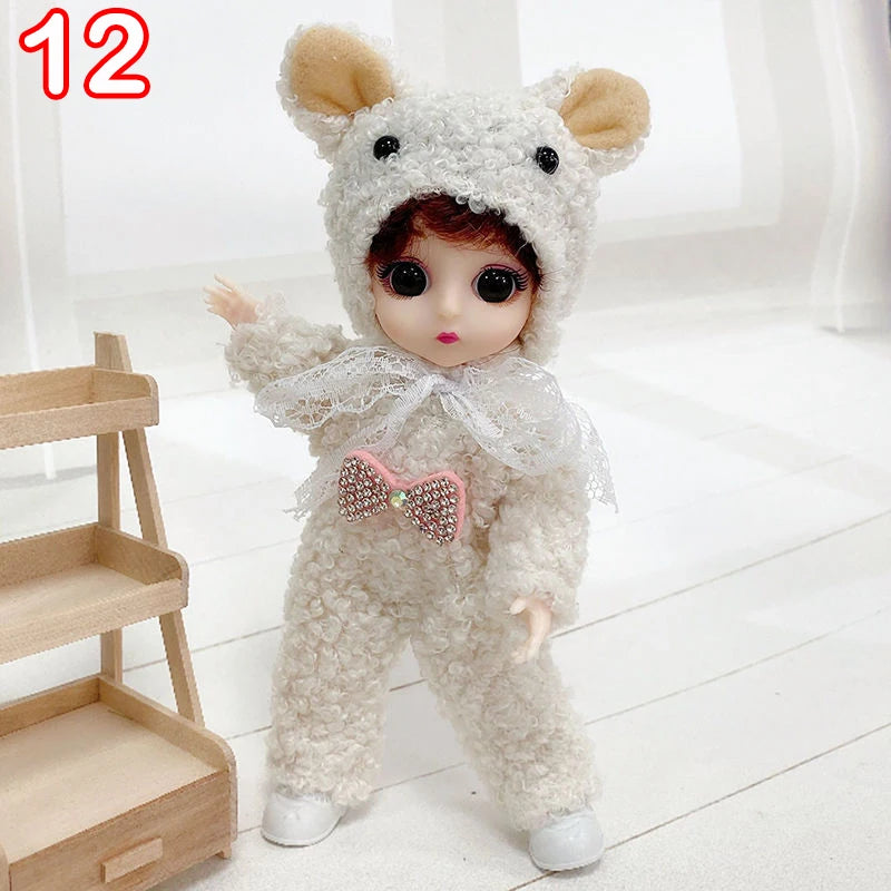 New 16 cm BJD Mini FASHION Toy DOLL With Clothes MINIATUR