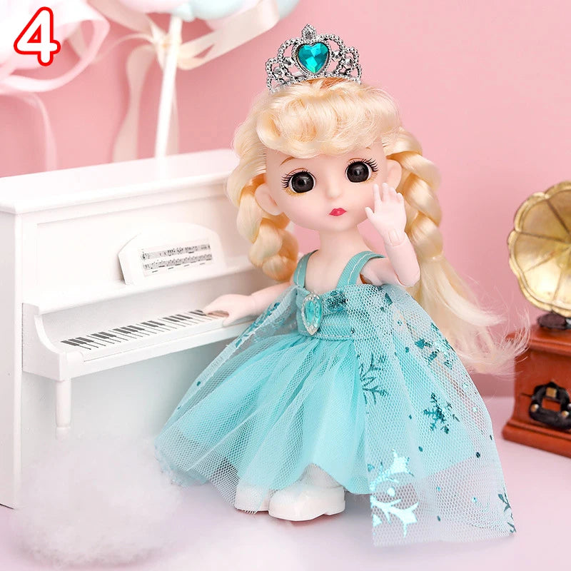 New 16 cm BJD Mini FASHION Toy DOLL With Clothes MINIATUR