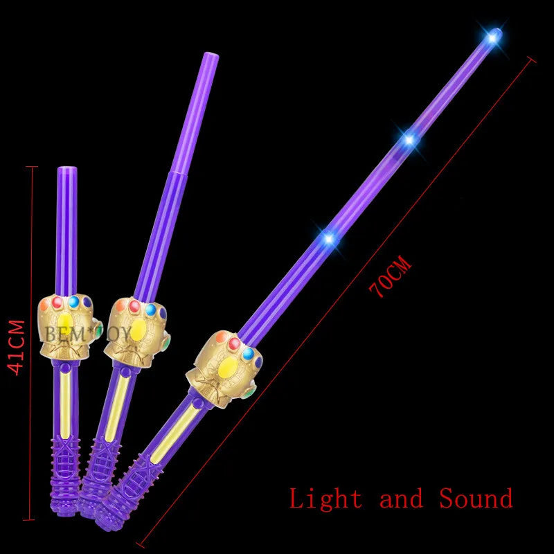 LED Light Sound Superhero Sword Figurines Hulk Black Panther Thanos Captain America Lightsaber Cosplay