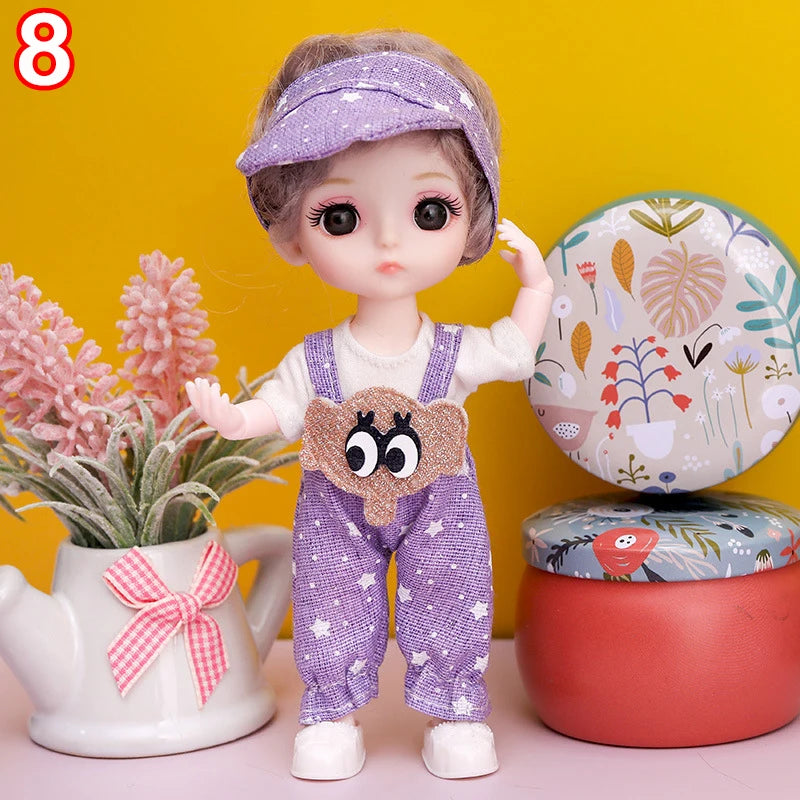 New 16 cm BJD Mini FASHION Toy DOLL With Clothes MINIATUR