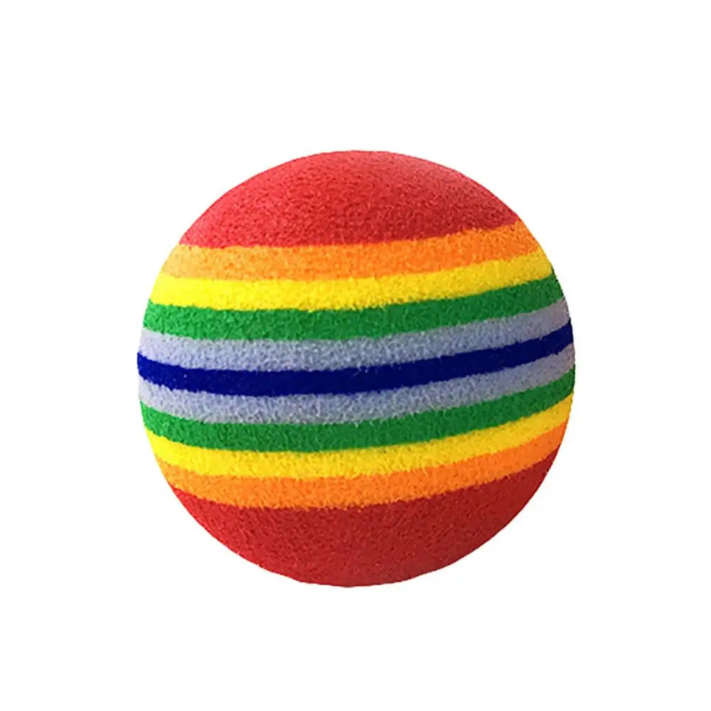 Colorful Pet Rainbow Foam Fetch Balls Training Interactive Dog Funny Toy