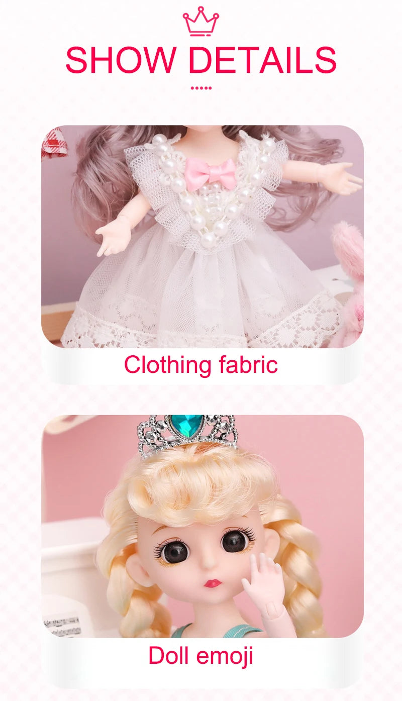 New 16 cm BJD Mini FASHION Toy DOLL With Clothes MINIATUR