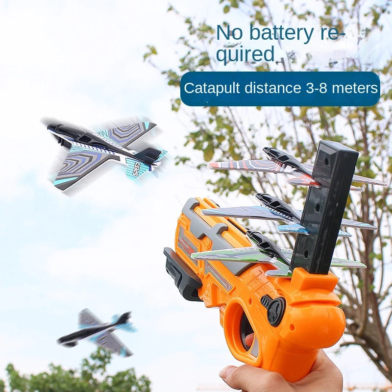 Children's Toys Airplane Launcher Fun Foam Airplane Outdoor Sports Flying Toy Gift