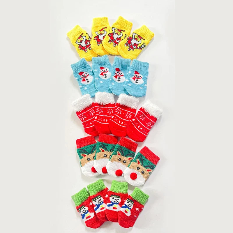 Make Your Pup's Christmas Merry and Bright with Festive Pet Socks in Various Colors and Sizes!