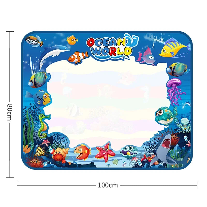 Magic Water Drawing Mat with Fluorescent Pen Painting Board Early Educational Toys Montessori Toys for Kids