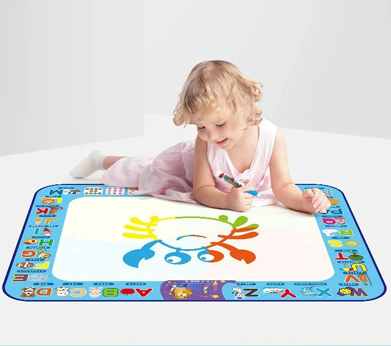 Magic Water Drawing Mat with Fluorescent Pen Painting Board Early Educational Toys Montessori Toys for Kids