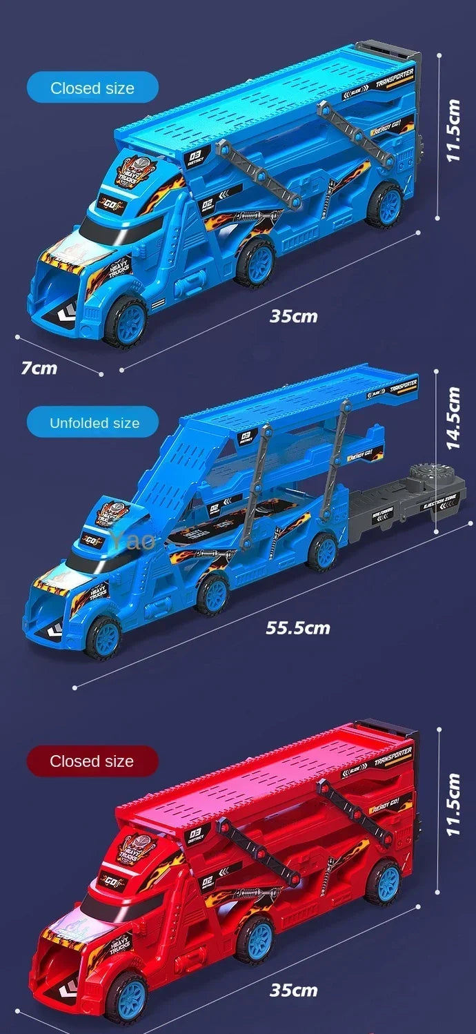 Large Kid Truck Deformation Transporter Car-Track Racing