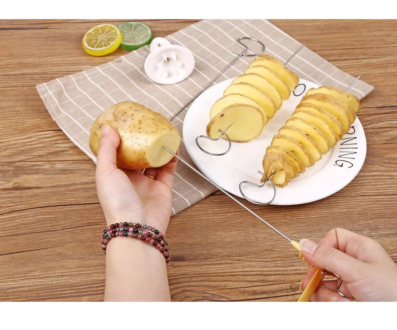 Stainless Steel Plastic Rotate Slicer Twisted Potato