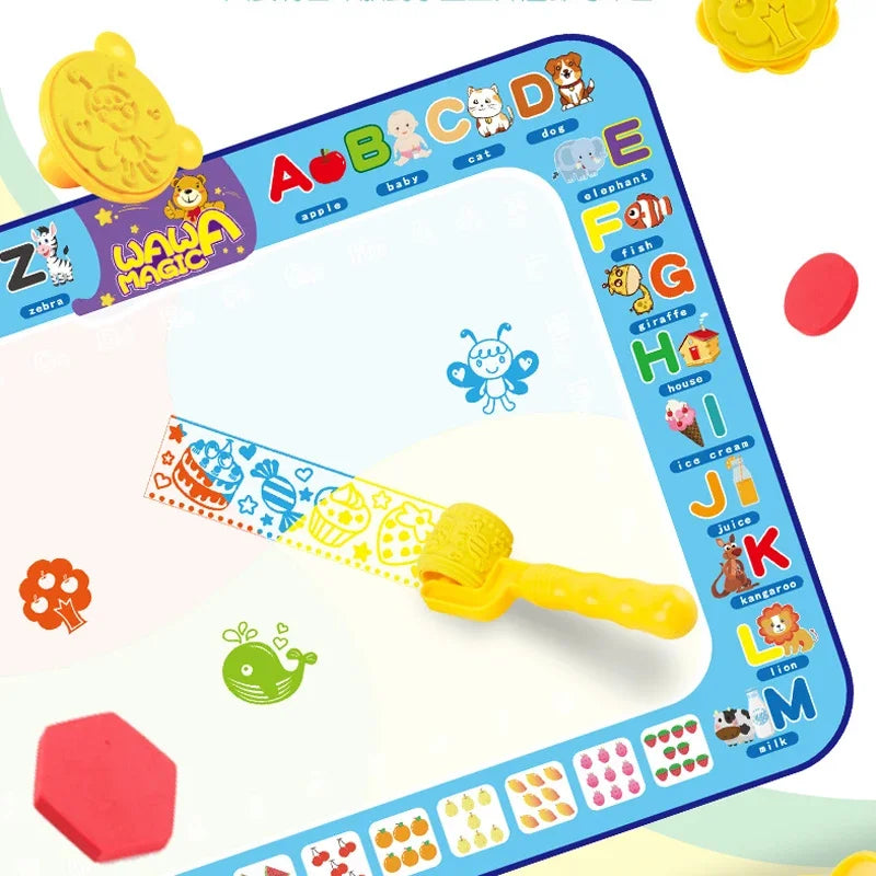 Magic Water Drawing Mat with Fluorescent Pen Painting Board Early Educational Toys Montessori Toys for Kids
