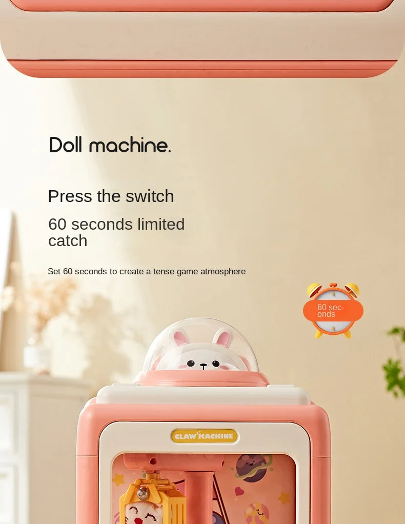 Mini Automatic Doll Machine Kids Coin Operated Play Game Claw DIY Catch Toy Crane