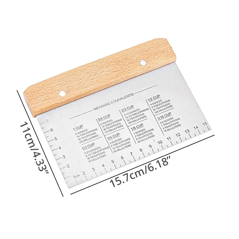 Multi-purpose Stainless Steel Scraper & Chopper, Dough Scraper, Pizza Dough Cutter