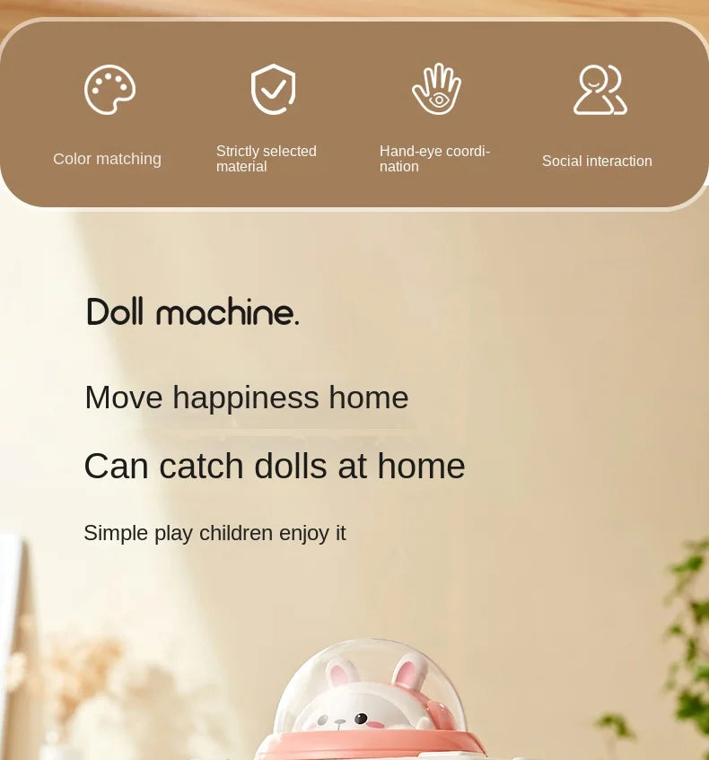 Mini Automatic Doll Machine Kids Coin Operated Play Game Claw DIY Catch Toy Crane