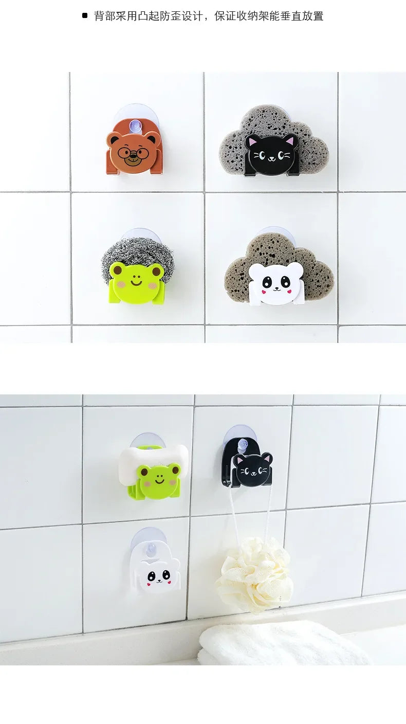 Cartoon Sponge Rag Storage Rack Home Decoration for Kitchen
