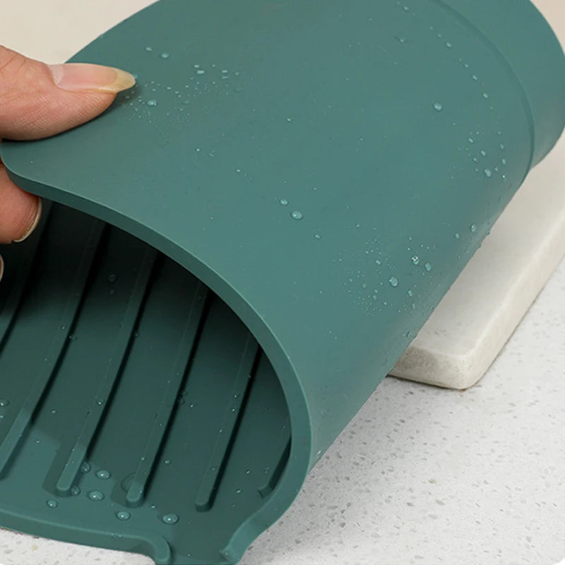 Faucet Splash Pad Silicone Sink Faucet Splash Guard Mat Sponge Drain Anti Slip Rack for Bathroom