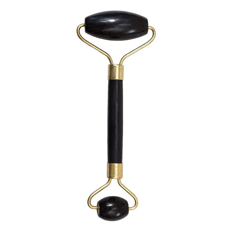Natural Stone Gua Sha Jade Roller Massager for Face Black Double Head Roller Massage