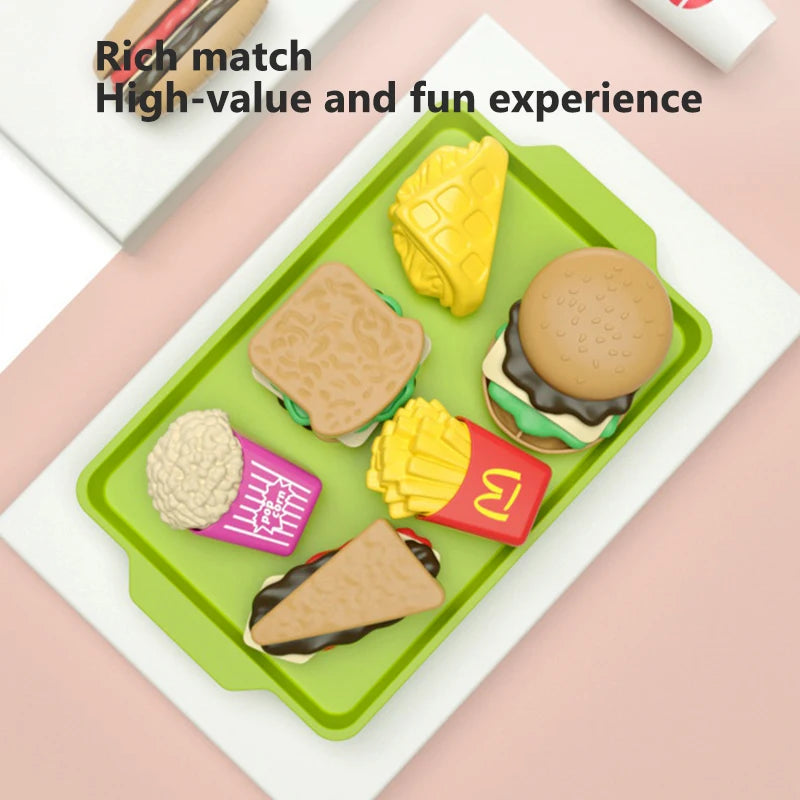 9 PCS Per Set Detachable Snack Hamburger Plastic Pretend Toy Play House