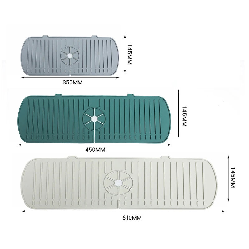 Faucet Splash Pad Silicone Sink Faucet Splash Guard Mat Sponge Drain Anti Slip Rack for Bathroom