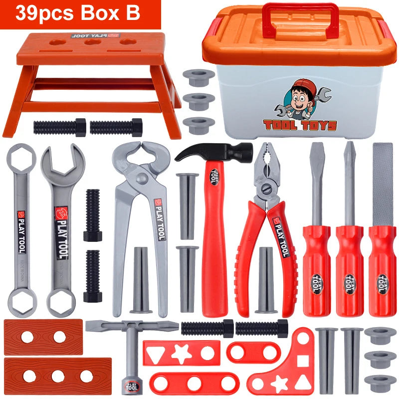 Children's Tool Set with Electric Toy Drill Power Construction for Toddler Boys Girls Child