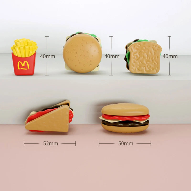 9 PCS Per Set Detachable Snack Hamburger Plastic Pretend Toy Play House
