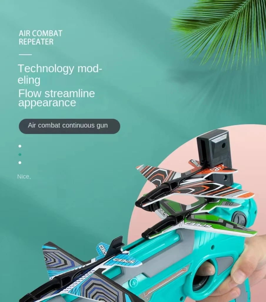 Children's Toys Airplane Launcher Fun Foam Airplane Outdoor Sports Flying Toy Gift