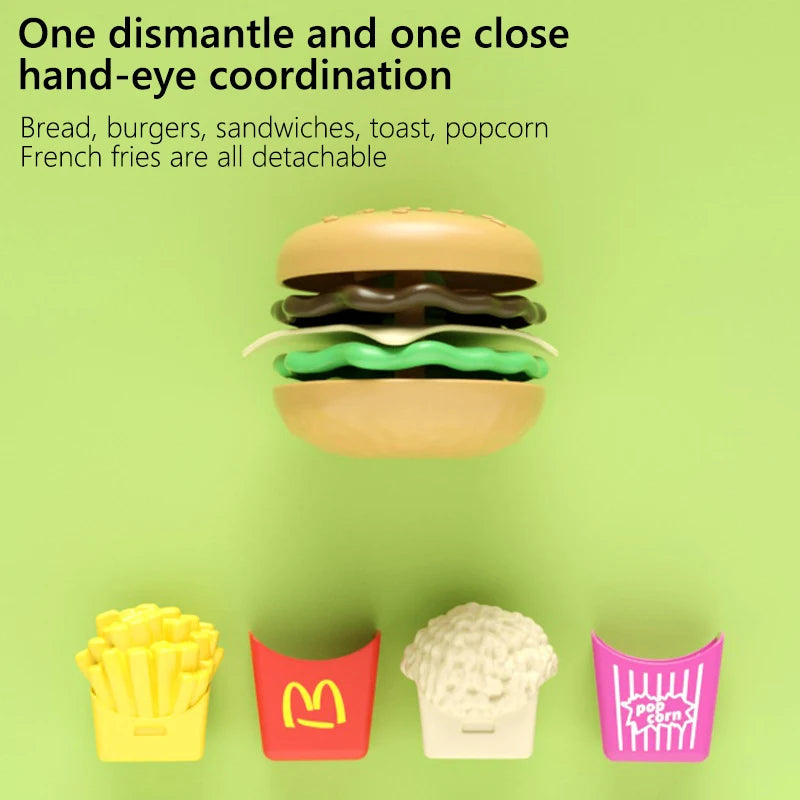 9 PCS Per Set Detachable Snack Hamburger Plastic Pretend Toy Play House