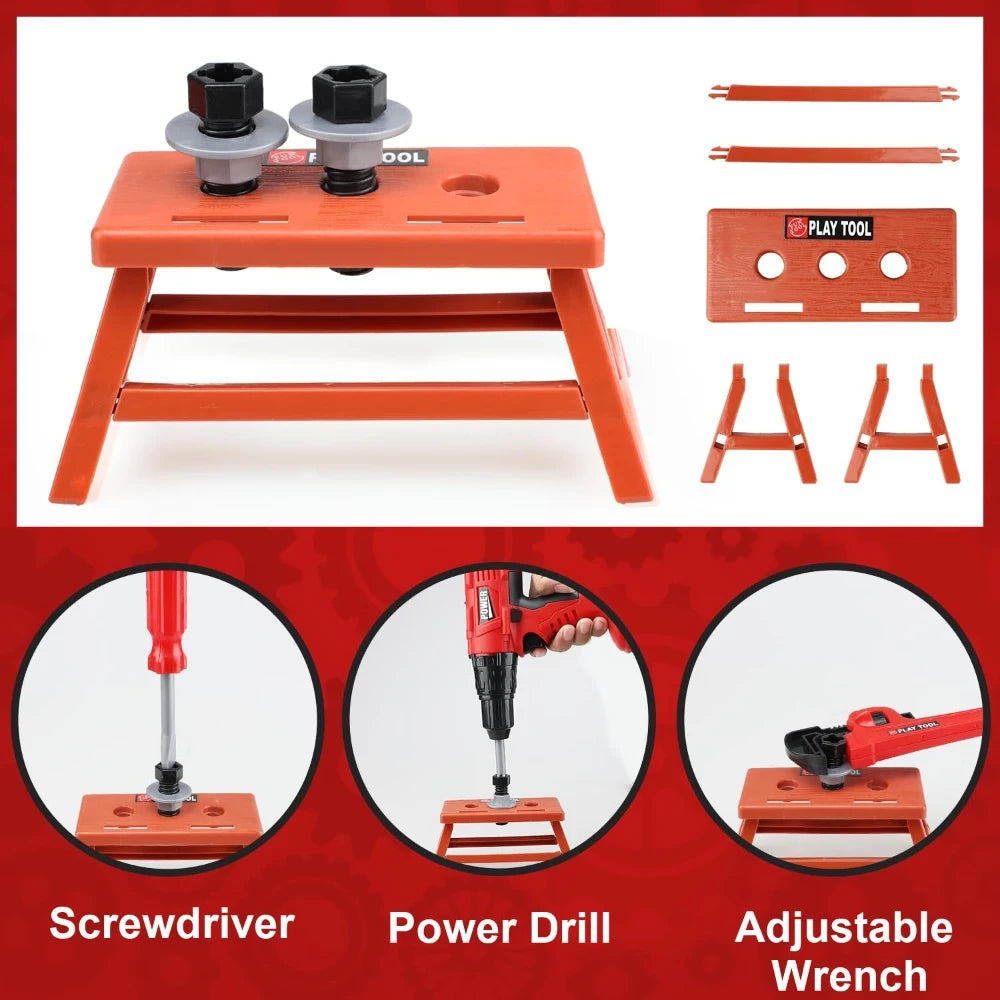 Children's Tool Set with Electric Toy Drill Power Construction for Toddler Boys Girls Child