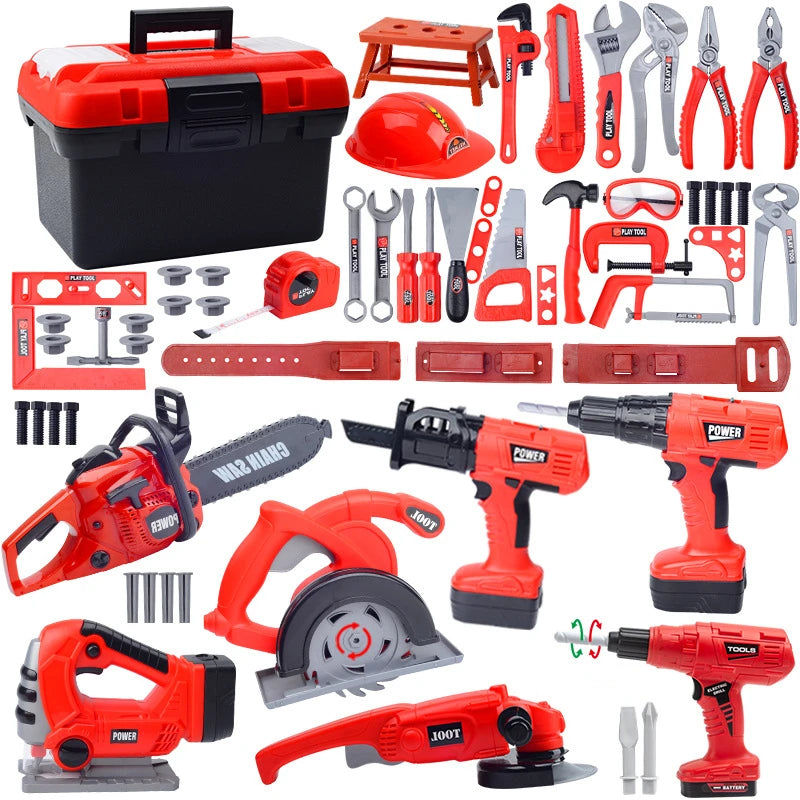 Children's Tool Set with Electric Toy Drill Power Construction for Toddler Boys Girls Child