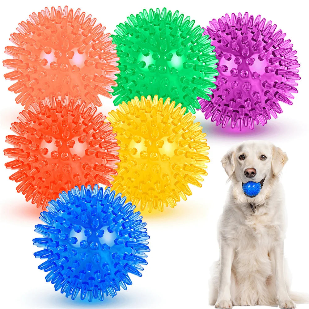 Dog-Cat toys Puppy Sounding Toy Polka Squeaky Tooth Cleaning Ball Training
