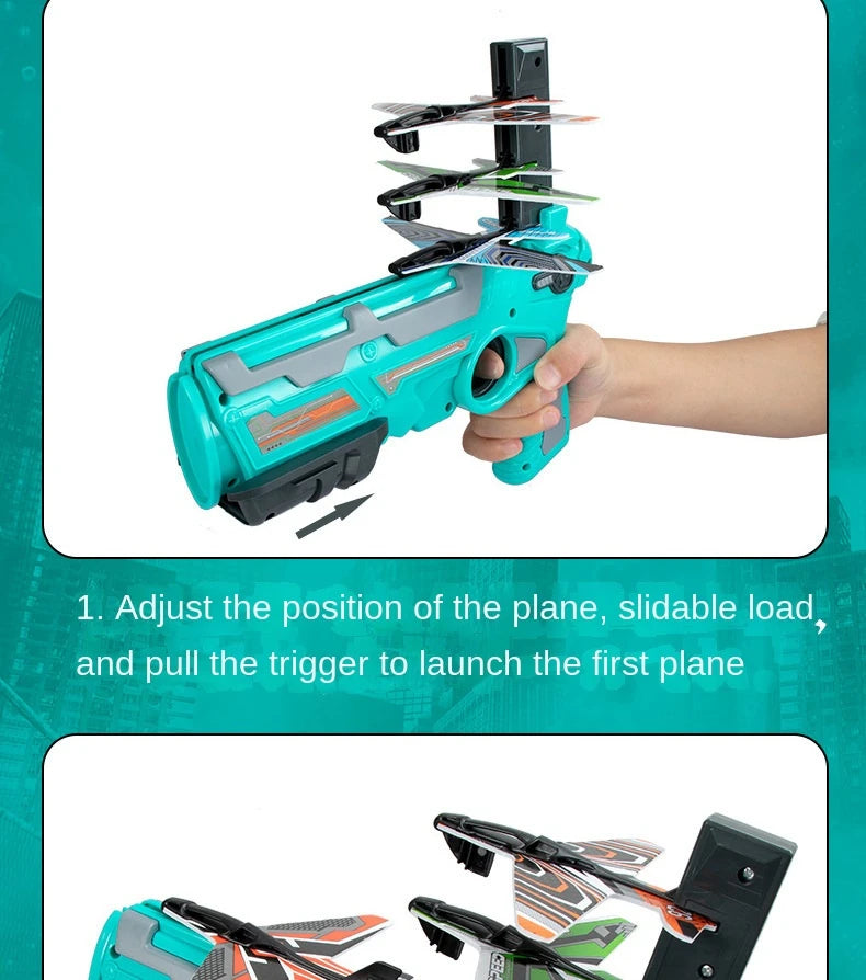 Children's Toys Airplane Launcher Fun Foam Airplane Outdoor Sports Flying Toy Gift